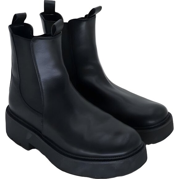 A New Day Women's Black Demi Boots Size 8 - Creased Right Shoe - Picture 4 of 6